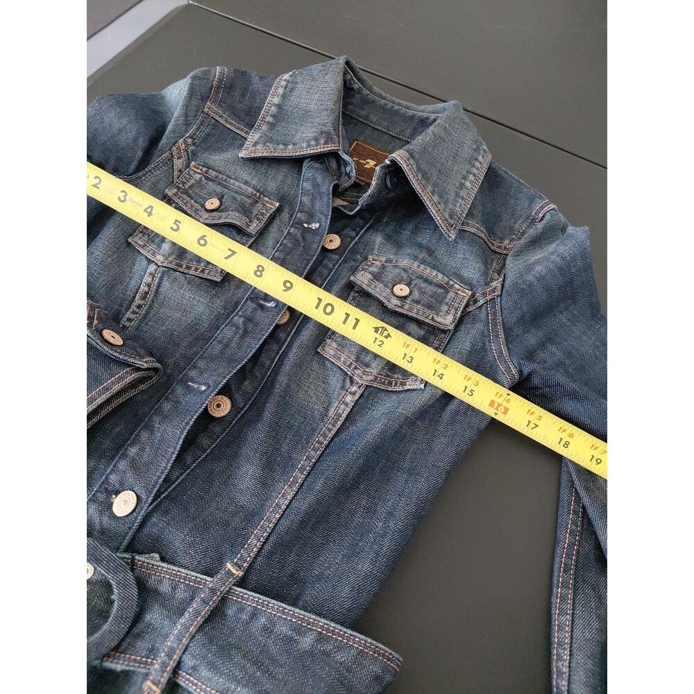 7 For All Mankind Jean Dress SMALL Mini Button Up Denim RARE Countryside Belted - Picture 9 of 16